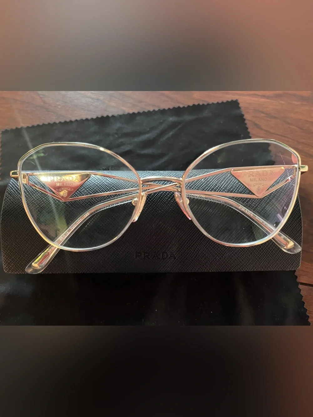 Prada - eyeglass frames - PR 52ZV - pale gold